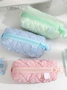 【糖果色】柔软学生文具收纳袋，超柔软大容量铅笔盒笔袋，大号拉链笔袋，学生成人女性旅行化妆品收纳袋 - 彩色 - 查看 9