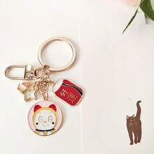 1pc Cartoon Lovely Blue Dingdang Cat Bell Key Chain Student Birthday Gift USB Pendant, Christmas, Christmas Sock Stuffing, Christmas Gift, Christmas, Christmas Decorations - Multicolor - View 5