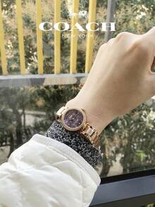 Coach Park Crystal Dial Rose Gold Steel Strap Watch For Women - Rose Gold - View 3