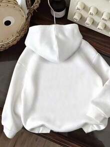 Fall Clothes For Women1PCS 2025 New Fleece Hooded Sweatshirt, Y2K Style, "Pray, Wait, Trust, God Has A Plan", Women's Winter Clothing, Women's Casual Fit, Autumn And Winter Comfortable Printed Sweatshirt, S-XXL Available, Comfortable Fabric, Machine Washable, Loose Fit, Daily Wear-Premium Cotton Graphic Printed Round Neck T-Shirts-365TLoose And Comfortablechristmas>Clothes - 黑色 - 查看 10