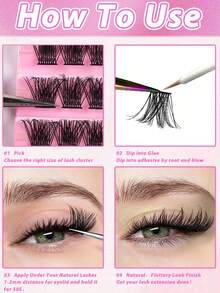 120PCSsingle-Cluster False Eyelashes, Large Capacity, D-Curl, DIY False Eyelashes, Natural Style, Extra Thick, Lightweight And Flowing, Super Soft, Reusable, Single-Cluster Segmented False Eyelashes, Eyelash Extension, Suitable For Travel, Daily Beginners, Wedding, Date, Party, Festival, Especially Suitable For Christmas, Halloween And Gift Eyelashes - Black - View 4