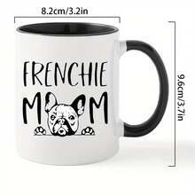 Ceramic French Bulldog Coffee Mug For Dog Lovers - Insulated Reusable Beverage Cup, Hand Wash Only - Suitable For Home And Office Use - Durable Ceramic Material - Đen - Xem 1