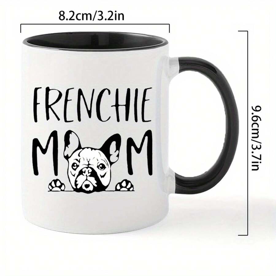 Ceramic French Bulldog Coffee Mug For Dog Lovers - Insulated Reusable Beverage Cup, Hand Wash Only - Suitable For Home And Office Use - Durable Ceramic Material - Đen - Xem 1
