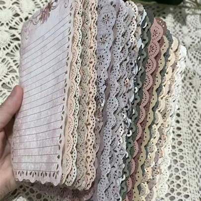 Vintage Romantic Secret Series, Plaid Lace, Plaid Edges, Floral, Decorative Elements, Writable, Large Size, Thick Yet Lightweight Paper Material, Saltwater Theme Vintage Bullet Journal Paper, Bottom Decorations, Collage