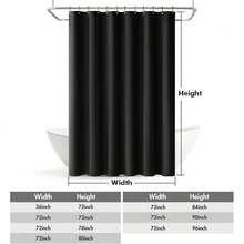 1件加厚防水浴帘，黑色仿麻浴帘，带金属挂钩 - 加厚速干面料，保护浴室隐私，兼具装饰功能 - 黑色 - 查看 6