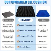 XZGB Gel Wheelchair Seat Cushion For Long Sitting - Cooling Office Chair Cushion For Sciatica Back Pressure Sore Tailbone Pain Relief - Soft And Breathable Butt Pillow With Non-Slip Cover For Wheelchair - Black - View 3