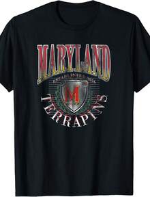 Maryland Terrapins Vintage Emblem 90's Black T-Shirt - màu đen - Xem 1