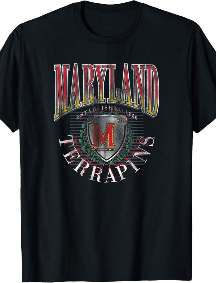 Maryland Terrapins Vintage Emblem 90's Black T-Shirt - màu đen - Xem 1