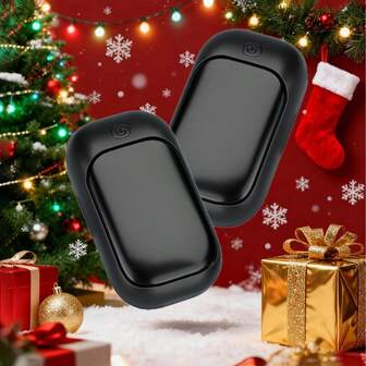 1/2 piezas Calentador de manos portátil de doble cara, diseño magnético desmontable, 2 en 1 doble calor, 3 modos ajustables, estilo minimalista, opciones de color negro/rosa/blanco, cálido para regalos de Navidad, calentadores de manos, regalos para hombres, rellenos de calcetines, calentadores de manos recargables