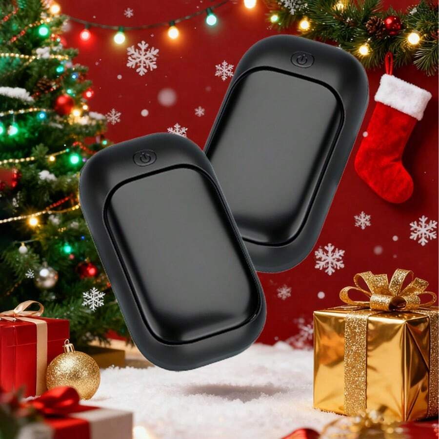 Portable Twin Hand Warmers, Magnetic Detachable Design, 2-In-1 For Double The Warmth, 3 Adjustable Settings, Minimalist Style, Sold Single Or In Pairs. Winter Warmth, Available In Black, Pink, And White. - A - View 1