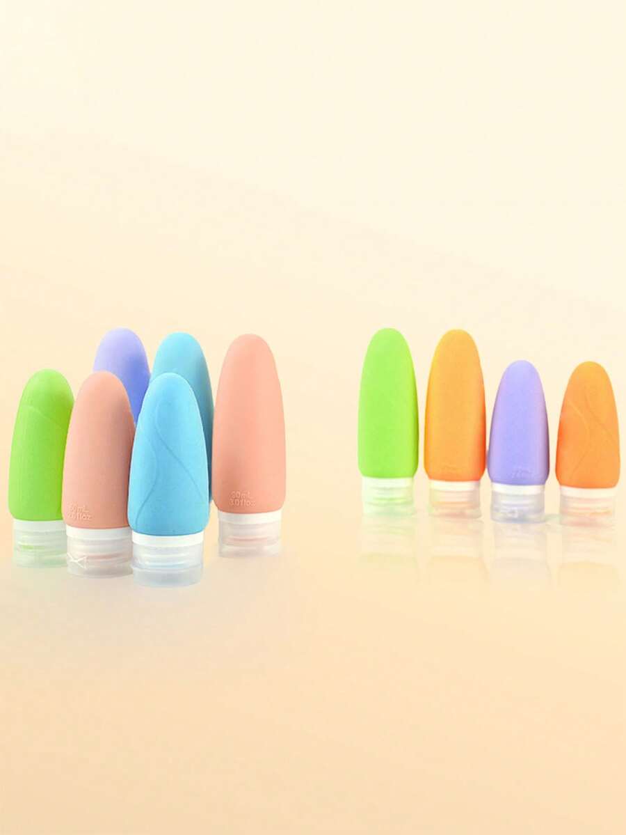 1 Peça (Cor Aleatória) Garrafa de Loção de Viagem Silicone Cor de Doce, Dispensador Recarregável Portátil de Produto de Limpeza Cosmética e Cuidados com a Pele