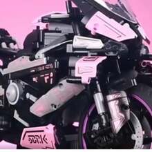 Educational Building Block Toy - Motorcycle Model, Technology Toy, Vehicle Gift, 800+ Pcs Building Blocks Compatible With Small Building Bricks, Gifts - Halloween, Birthday, Christmas, Super Racing Car Building Bricks - Pink Motorcycle - View 7
