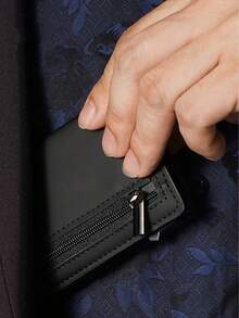 Magnetic Credit Card Holder, Men's Wallet, High-Quality Trifold, Anti-Theft, Ultra-Thin Minimalist Pop-Up Small Metal Wallet, Men's Magnetic Wallet, Men's Gift, Business Wallet, Travel Wallet, Card Holder, Wallet, ID Holder, Wallet Accessories, Card Case - Black - View 3