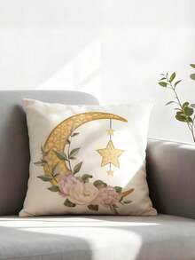 1件/4件套枕套，饰有新月、星星和灯笼图案，波西米亚风格，涤纶面料，信封式封口，是客厅或卧室装饰的理想之选，也适合伊斯兰家居装饰。 - 多色(45*45cm) - 查看 6