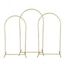 Set di supporti ad arco in metallo dorato, struttura ad arco alta 4ft/5ft/6ft/6.5ft/7.2ft per matrimoni, feste, compleanni, lauree, anniversari, cerimonie di apertura, decorazioni per interni ed esterni - Dorato - Visualizzare 3