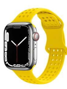 St.Siabe Soft & Breathable Sports Watch Band, Compatible With 49mm, 41mm, 40mm, 38mm, 45mm, 44mm, 42mm Watches For Men And Women, Durable Silicone Replacement Strap Accessories For Series 8, 7, 6, 5, 4, 3, 2, 1 - Yellow - View 5