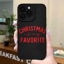 2026 nueva funda de teléfono mate, funda de teléfono con impresión "Navidad es mi favorita" para  17 15 Pro Max  17 14  17 13  17 12  Galaxy S23 S22 S21 funda de protección para teléfono funda de pareja regalo para novio novia regalo de vacaciones - Negro - Ver 5