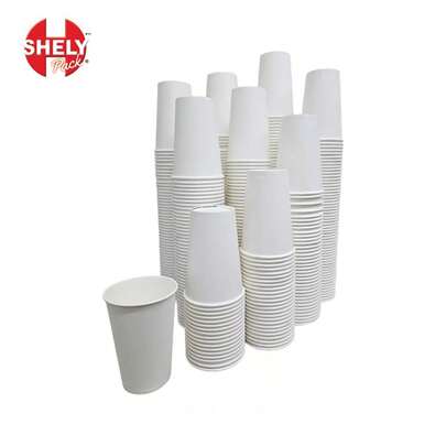 Lincky 100 Piezas de vaso para café de 10oz Shely Pack, Diseño Hot, Late y Blanco. Vasos de papel desechables para bebidas calientes, ideal para reuniones, trabajo, hogar o fiestas. Incluye tapas negras o blancas