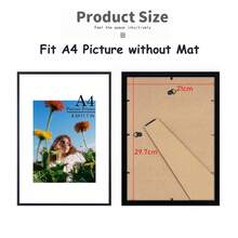 1pc/2pcs/3pcs Black Solid Wood Art Photo Frame, Modern Home Decor Minimalist Wall Hanging Frame, A4 With Stand, Can Be Placed Or Hung, 30x40cm, A3 Solid Wood Frame