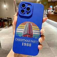 2026 nueva funda de teléfono mate, funda de teléfono para fiesta de Navidad diseño de edificio vintage de 1988 para iPhone 17 y modelos de  protector de teléfono funda de pareja regalo para novio novia presente de vacaciones - Negro - Ver 4