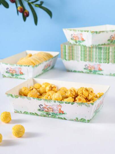 10/24pcs Animal Elephant Snack Boxes, Fries Boxes, Popcorn Boxes, Popcorn Boxes, Birthday Party Decorations And Family Movie Night Snack Boxes, Suitable For Lunch Box, Bakery Bread, Burger Restaurant