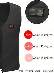 Men's Winter Warm V-Neck Smart Electric Heated Constant Temperature Vest