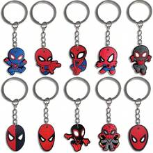 Marvel 12件套漫威蜘蛛侠和他的神奇朋友们派对礼品钥匙扣 蜘蛛侠动漫钥匙圈 生日节日奖品 派对礼物用品