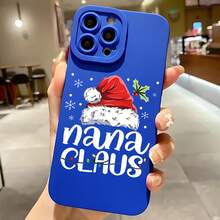 2026 nueva funda de teléfono mate, funda de teléfono diseño de gorro de Santa Claus y copo de nieve para iPhone 17 14 13 12 11 Pro Max  Galaxy S23 S22 S21 S20 Plus protector de teléfono funda de pareja regalo para él y ella regalo de vacaciones - Negro - Ver 4