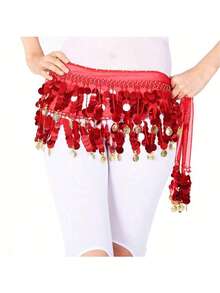 Belly Dance Sequin Tassel Skirt, Fashionable Belly Dance Waist Skirt - Multicolor - View 34