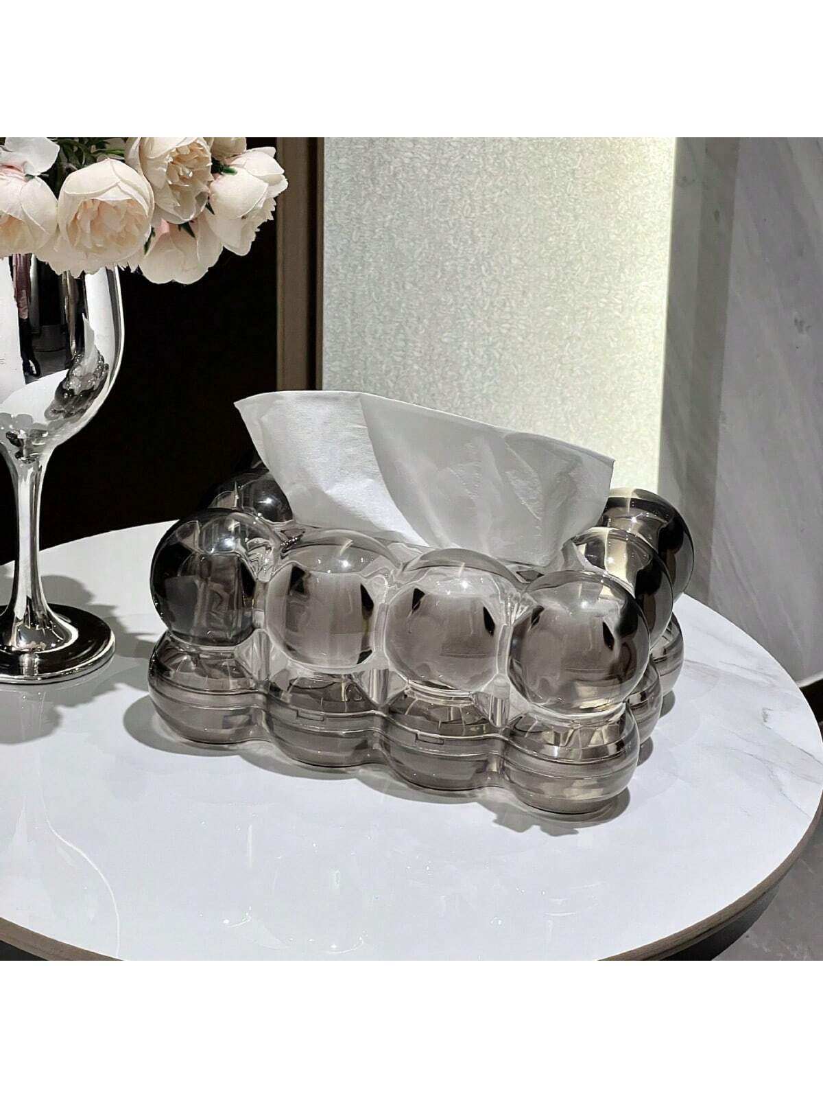 1 علبة مناديل بلاستيكية، علبة مناديل ذات موحد اللو...