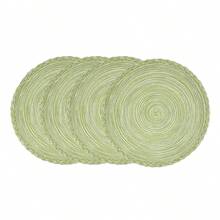 4/6pcs Multicolor Ombre Floral Edged Polyester Placemats, Easy To Clean - Green - View 6
