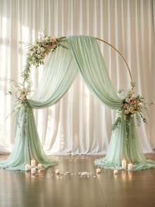 2 piezas de 20cm*275cm Tela de cortina para arco de boda en color blanco, verde musgo, blanco y rosa claro de gasa. Cortinas de gasa adecuadas para bodas, propuestas, compromisos y decoraciones de fondo. Decoraciones de fiesta de cumpleaños, cortinas, escenarios, carpas, decoración de mesa de banquete de boda, decoraciones de fiesta de boda/vacaciones, Día de San Valentín - Multicolor - Ver 7