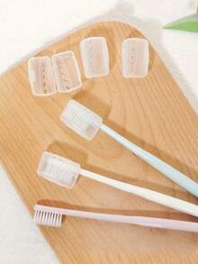 غطاء شفاف ناعم لرأس فرشاة الأسنان، إكسسوار حمام، علبة حماية لفرشاة الأسنان للسفر، مثالي للاستخدام في الحمام والسفر - شفاف - مشاهدة 2