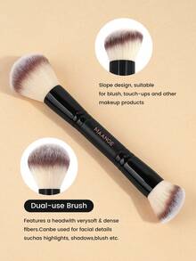 MAANGE 1 Stück professionelle ultra-weiche Doppelkopf Gesichts-Make-up Pinsel, geeignet für Foundation Pinsel, Lose Puder Pinsel, Concealer Pinsel, Highlighter Pinsel, Make-up Pinsel Werkzeug, für Flüssig-, Creme- und Puderprodukte - Polieren, Vermischen und Gesichtspinsel, mit weichen Fasern und sanft zur Haut, für Reise-Make-up-Pinsel, für tägliches Make-up im Gesicht, Geschenk für Frauen & Mädchen - Schwarz - Übersicht 4