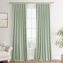 Beige Linen% Blackout Curtains 84 Inch Long, Rod Pocket/Back Tab/Hook Belt/Clip Rings, Thermal Insulated Drapes Bedroom Living Room With Hooks (1 Panel, 60 X 84), Stylish Window Treatments - 聖人 - 查看 9