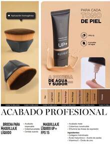 Maquillaje Liquido Up+, FPS 15, con acabado mate, de larga duración y cobertura construible. A PRUEBA DE AGUA Y SUDOR. acabado profecional y duradero. - Light - Ver 2