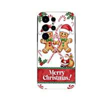 1PC Phone Case ,  Gingerbread Men Candy Canes Holly Merry Christmas , Stylish Phone Case, Phone Decoration, All-around Lens Protection, Creative Small Gift, Funny Gift for Boys and Girls - Negro - Ver 7