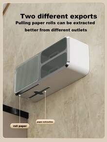 1pc Waterproof Bathroom Tissue Box, No Drilling Wall-Mounted Toilet Paper Holder, Washroom Storage Rack - Multicolor - View 4