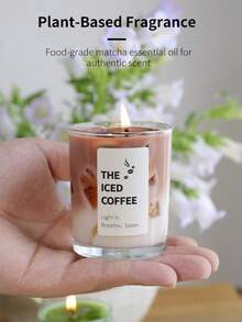 Unique Coffee/Matcha Jelly Candle, Holiday Home Decor, Perfect Gift For Her And Her Bestie, Suitable For Women, Ideal For Living Room/Bedroom Decor, Great For Birthday, Anniversary, Valentine's Day And Wedding, Ideal For New Year Party/Easter/Carnival, Personalized Gift For Men, Candle Holder, Candle Jar, 1pc