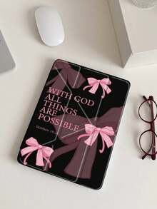 The Pattern Of Bow Tablet Case Compatible With IPad Air 11-Inch M3 2025 / M2 2024, IPad Air 5th Generation 2022 , IPad (A16) 11 Inch 11th Generation 2025,Compatible With Samsung Galaxy Tab,Kindle Paperwhite 12th Gen 2024, Clear Back ,Fashion Pattern Protective Case,Automatic Sleep And Wake-Up Function, Airbag Protection, Suitable For Gifts And Office Use - 彩色 - 查看 4