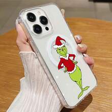 Funda para teléfono con el espíritu navideño del , compatible con teléfonos ,  17,  16 Pro Max,  15 Pro Max,  13 y  12. Fabricada en TPU, ofrece protección contra golpes y caídas. Ideal para regalos de Navidad, celebraciones navideñas y obsequios para amigos y familiares. - transparente - Ver 6