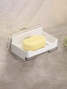 1pc Wall-Mounted Soap Dish, Simple Soap Holder, Draining Soap Tray, Bathroom Soap Storage Rack, Bathroom Accessories - Multicolor - View 9