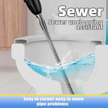 2 Units 39.37-Inch Pipe Unclogger - Multi-Functional Sink And Toilet Unclogger, Professional Product For Removing Hair And Waste, Bathroom And Kitchen Drain Cleaner, Pipe Snake Auxiliary Tool - Easy To Use, Durable, And Space-Saving Design - 2pcs 39.37in - View 3