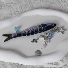 1个鱼形钥匙扣 - 渔夫创意鱼饵钥匙圈，母亲节/父亲节礼物 - 多色 - 查看 8