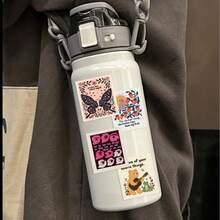 50pcs Retro Bizarre Inspirational Stickers For Luggage Scrapbook Skateboard Guitar Classroom Holiday Party Diy Decorations - Multicolor - View 4