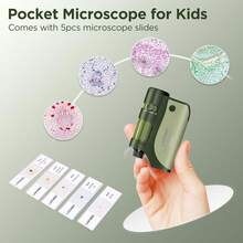 60x-120x Mini Pocket Microscope For Kids Adults, Portable Handheld Microscope With Microscope Slides, Miniscope Portable Microscope For Kids Little Scientist Students School  Education - 1 - View 4