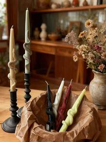 1 Stück realistisch gestaltete Schlangen-Design Handgemachte lange Stumpenkerze als Heimdekoration, Geschenk für sie zum Geburtstag, dekorative Kerze als Tischmittelpunkt, handgemachte Sojakerze - viele - Übersicht 9