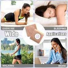 50pcs Castor Oil Pack Wraps, Disposable Self-Adhesive Organic Cotton Skin Covers For Abdomen Care, Absorbent Belly Button Pads For Abdomen Knees Feet- Skin Color - Brown - View 5