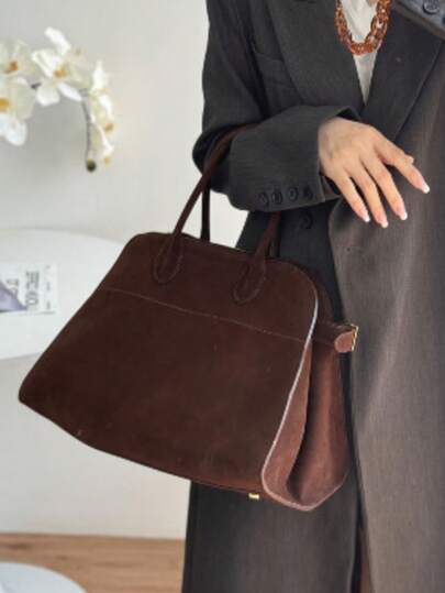 Women's High-End Niche Design Large Capacity Retro Commuter Handbag - Fashionable And Versatile, Suitable For All Seasons, Multi-Functional Shoulder Crossbody Bag, Provides Ample Space To Accommodate Gym Bag, Tote Bag, Meets Daily Commute Needs, Retro Style