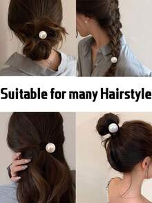 20/10/5/3/1 piezas Accesorios para el cabello con decoración de perlas falsas, sujetadores de coleta, coleteros, diademas, accesorios para el cabello, scrunchies suaves, herramientas multifuncionales para el peinado, bandas elásticas elegantes, bandas elásticas para el cabello para mujeres, suaves y no dañinos para el cabello, ligas para el cabello, cuerda para el cabello, bandas elásticas para accesorios de cabeza - Multicolor - Ver 4